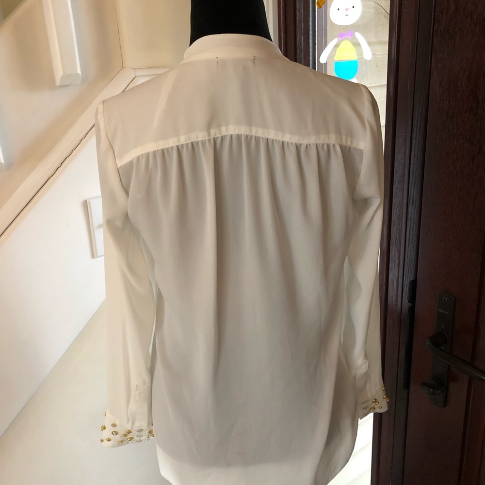 White Rhinestone Blouse - Picture 3 of 3